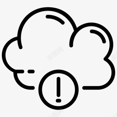 云服务器云警告警报危险图标