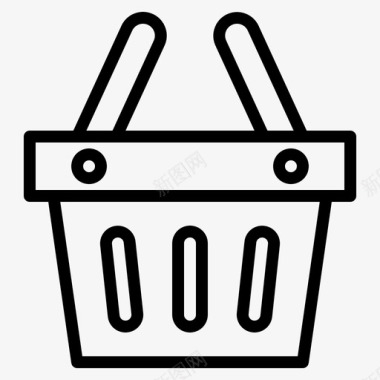 购物篮车水桶电子商务图标