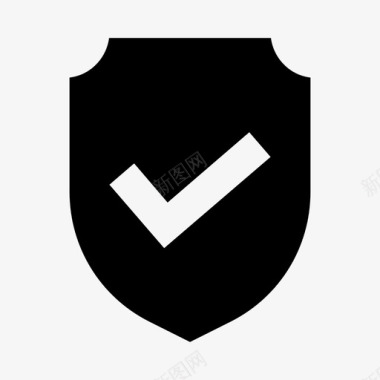 公共标识安全保护复选标记防御图标