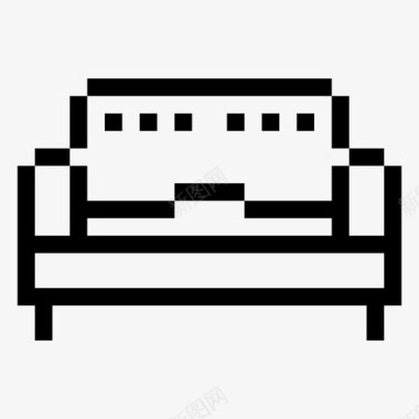 像素图标沙发装饰家具图标