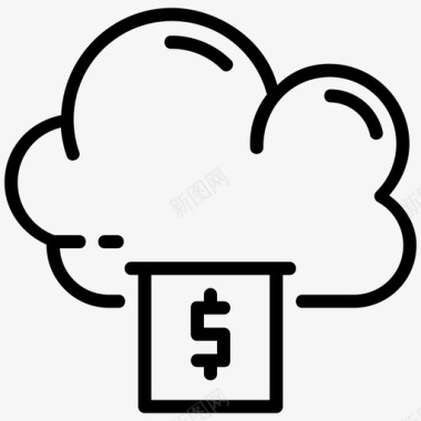 云服务器云支付金融货币图标