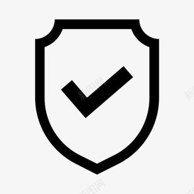 公共标识安全保护复选标记防御图标