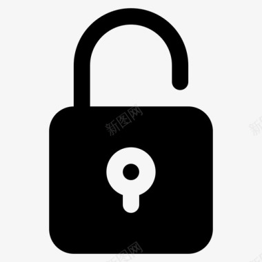 公共标识安全解锁挂锁安全图标