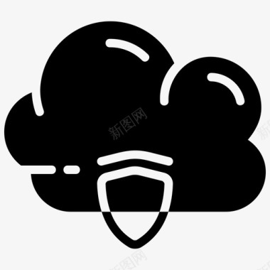 公共标识安全云保护数据安全图标