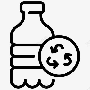 小黄瓶塑料瓶回收回收瓶图标