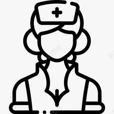 女医生护士护士化身医院图标