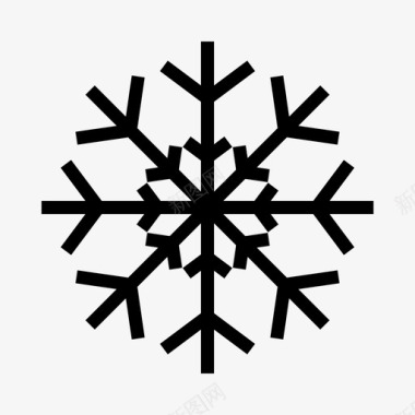 冬天的天气雪花雪花艺术天气图标