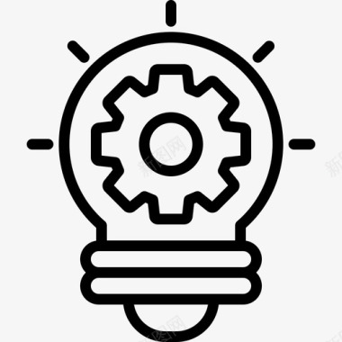 齿轮标志灯灯泡齿轮图标