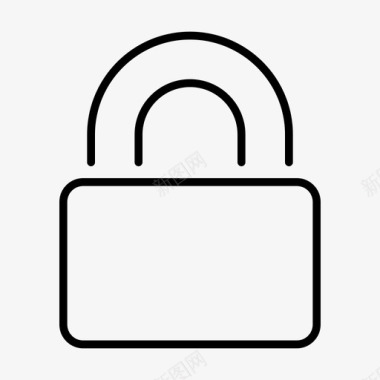 公共标识安全锁挂锁保护图标