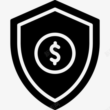 公共标识安全保护保险金钱图标