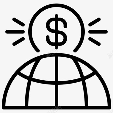 火焰美元图标世界货币商业现金图标