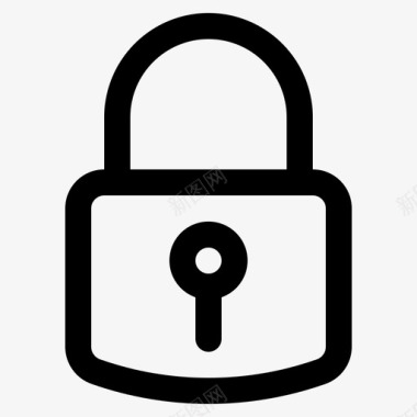 公共标识安全锁挂锁密码图标