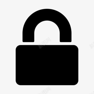 公共标识安全锁挂锁保护图标