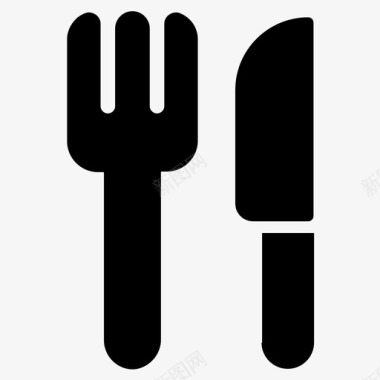 厨房用具采购产品叉子和刀叉子和刀食具图标