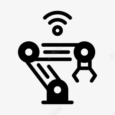 自动化海报工业机器人自动化制造图标