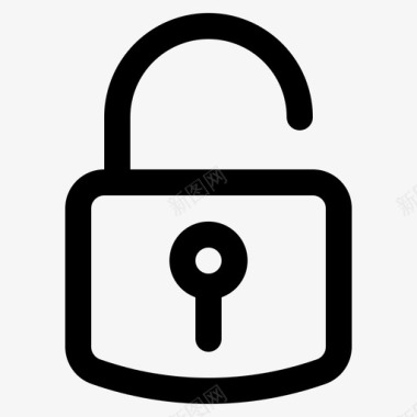 公共标识安全解锁挂锁安全图标