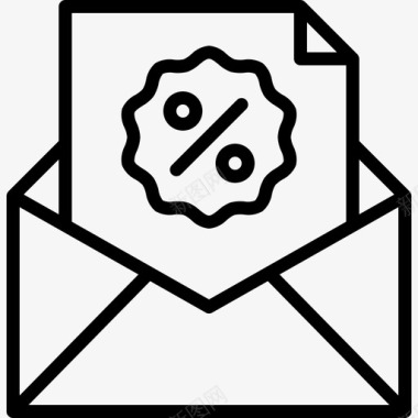 八卦五行电子邮件折扣百分比图标