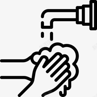 像手和手势洗手清洁手和手势图标