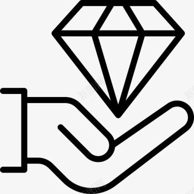 财富手钻石珠宝图标