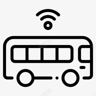 智慧城市巴士互联网科技图标