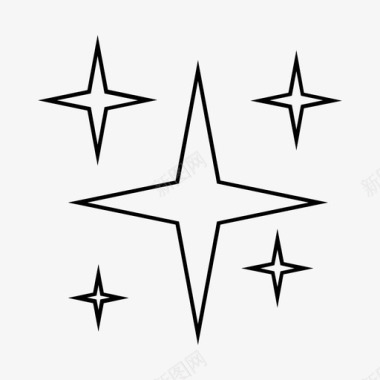 发光素材星星干净发光图标