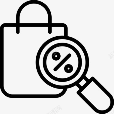 八卦五行购物袋折扣放大镜图标