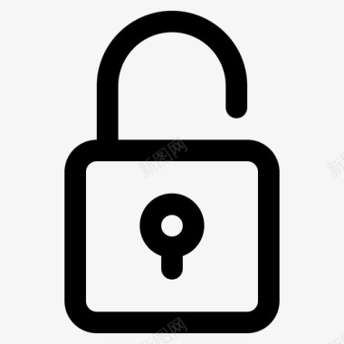 公共标识安全解锁挂锁安全图标
