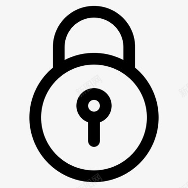 公共标识安全挂锁锁定安全图标