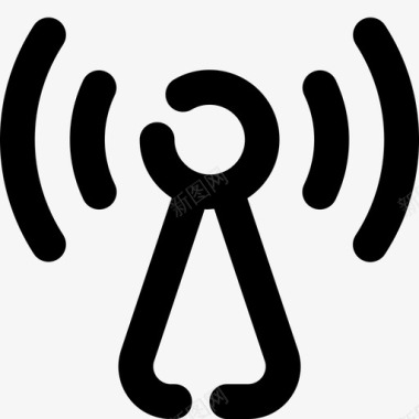 无线WIFI天线无线电天线wifi信号图标