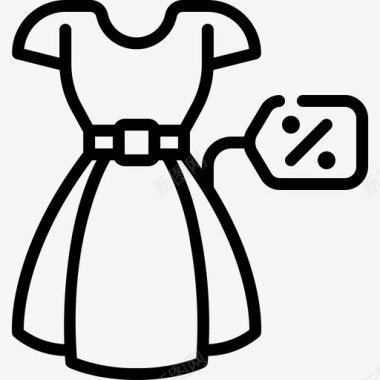 女性服装礼服折扣优雅图标