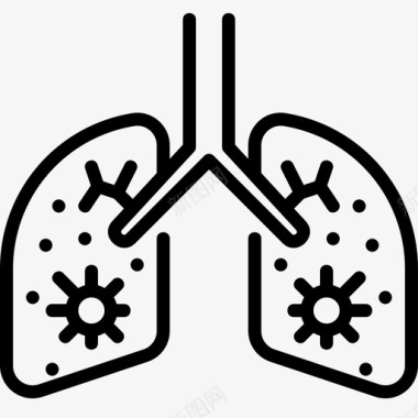 解剖学肺解剖学冠状病毒图标