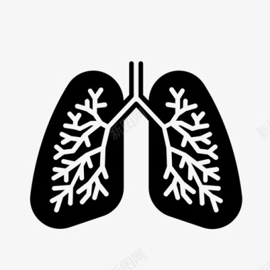 黑肺肺部感染吸烟者肺图标