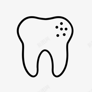 牙病牙齿蛀牙感染图标