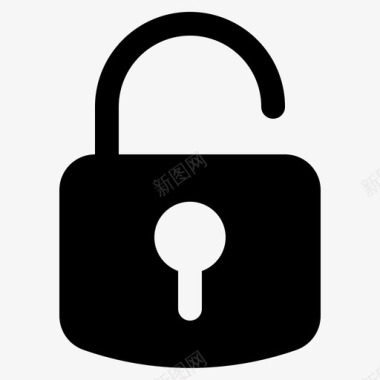 公共标识安全解锁挂锁安全图标