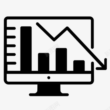 泼墨风格商业报告损失营销图标