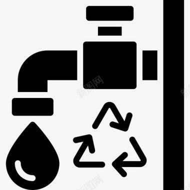 复杂的水管水龙头水管回收图标