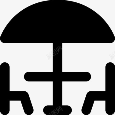 阳伞露台咖啡馆椅子图标