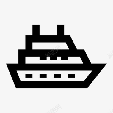 轮船渡轮船游轮图标