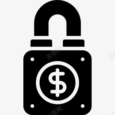 火焰美元图标锁定银行美元图标