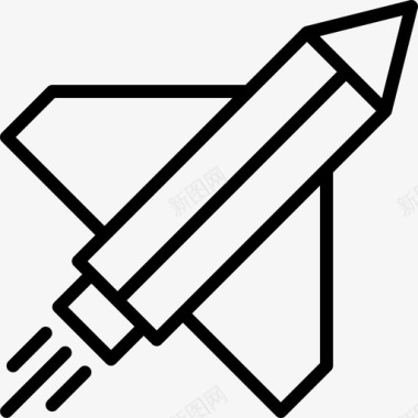 艺术铅笔火箭艺术教育图标