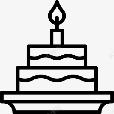 生日蛋糕矢量生日蛋糕面包店甜点图标