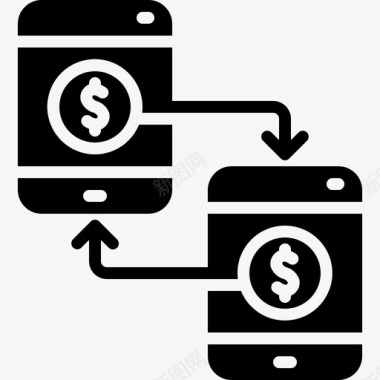 交换智能手机交换货币金融图标