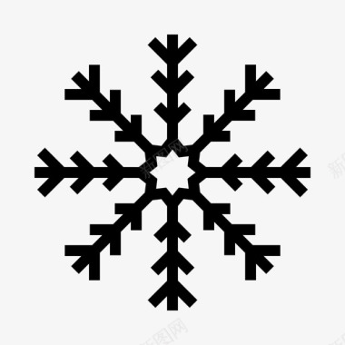 雪花蓝底冬天雪花雪花艺术天气图标