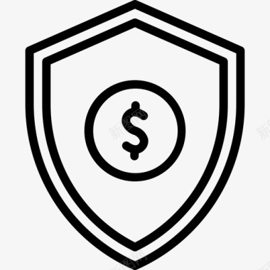 公共标识安全保护保险金钱图标