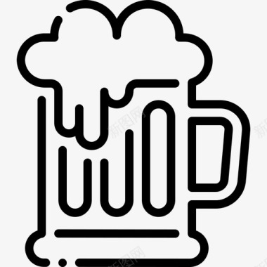 啤酒杯啤酒酒精啤酒杯图标