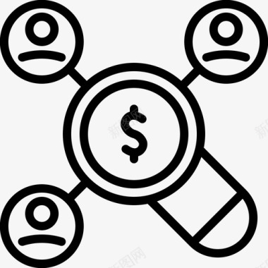 分支搜索资金分支机构市场营销图标