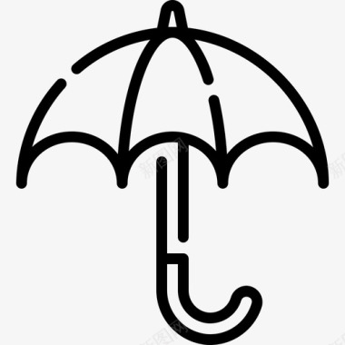 下雨天伞保险保护图标