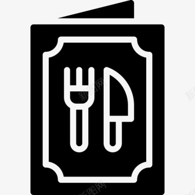 餐厅海报开放式菜单餐具纸张图标