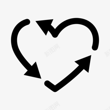 有机薄荷心脏循环箭爱图标