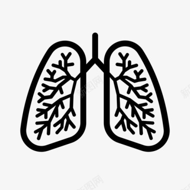 卡通地铁站标识肺呼吸咳嗽图标